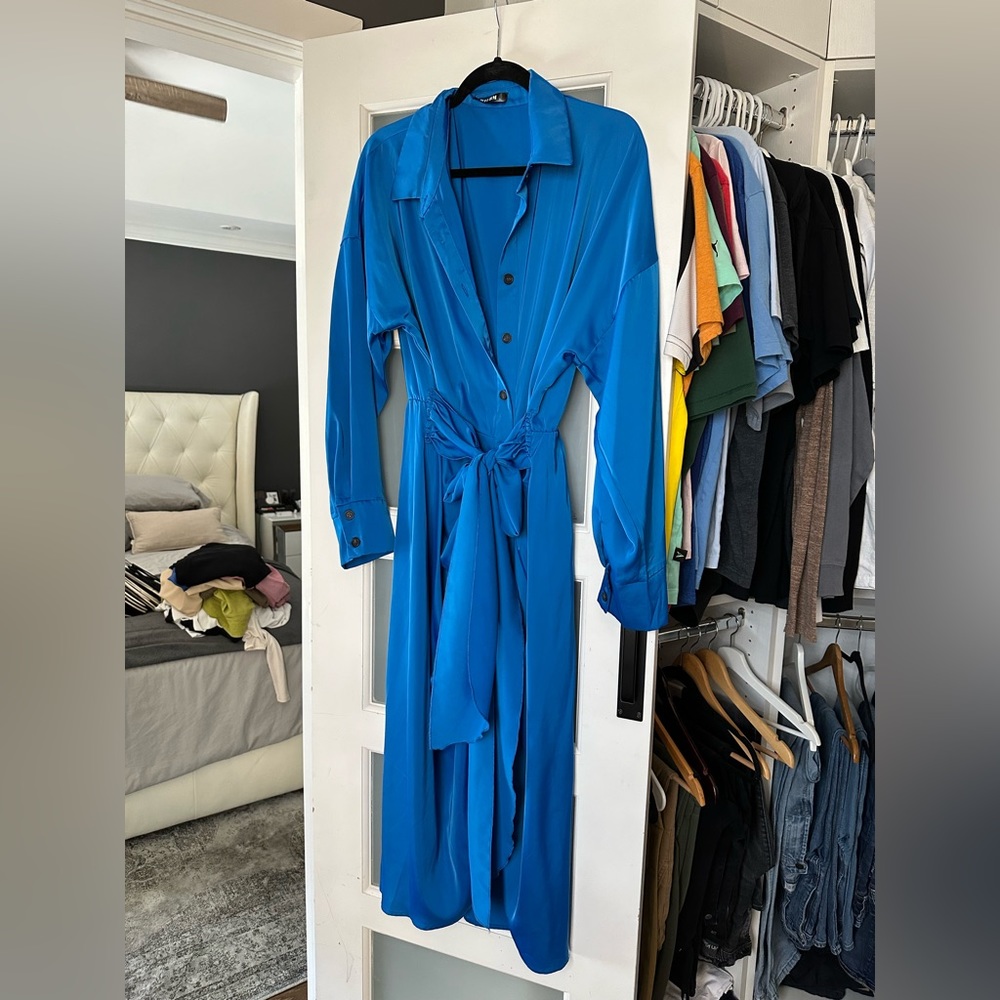 ROYAL BLUE WRAP DRESS